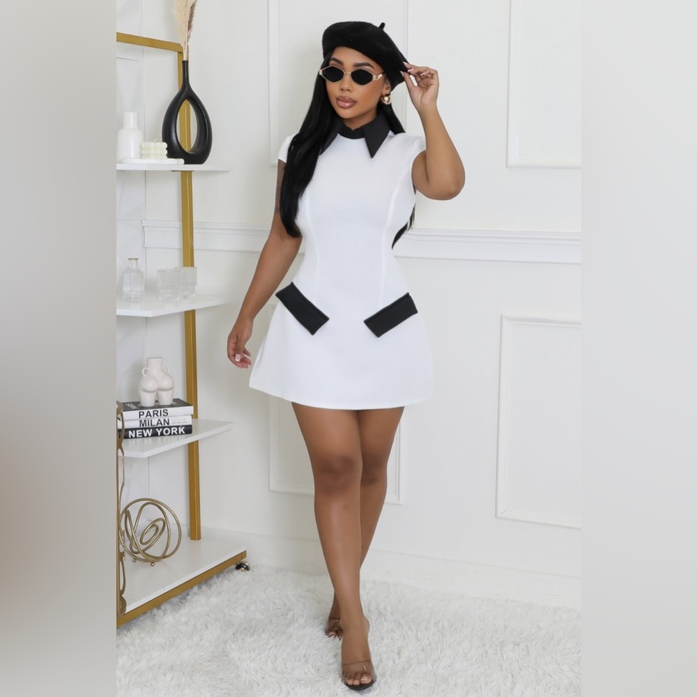 Black & White Midi Dress
